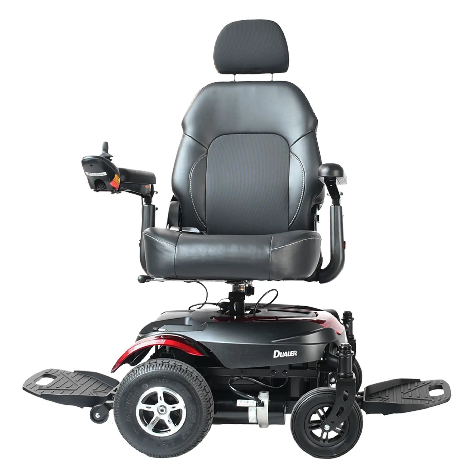 The Merits versatile power wheelchair Dualer front view.
