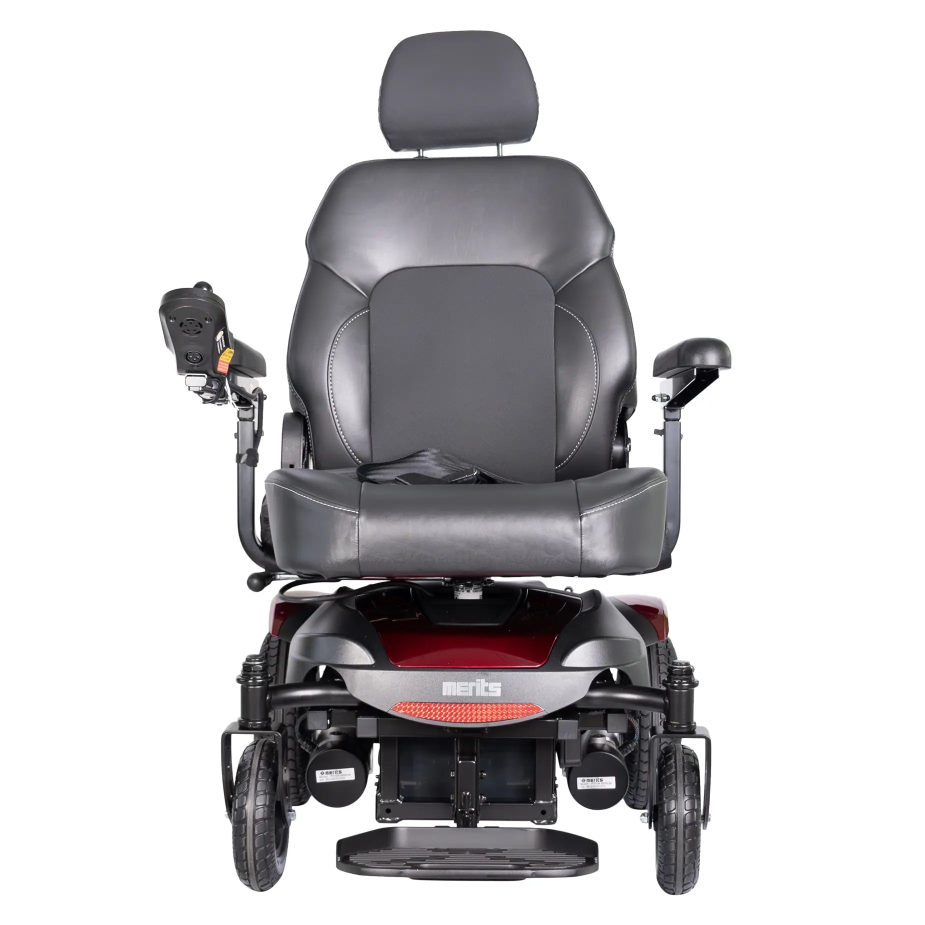 The Merits power wheelchair Regal front view.
