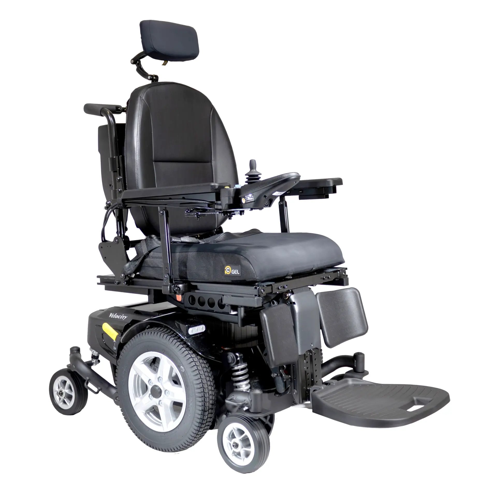 The Merits Group 3: Complex Rehab chair Velocity features a tension-adjustable suspension system for improved comfort and stability.