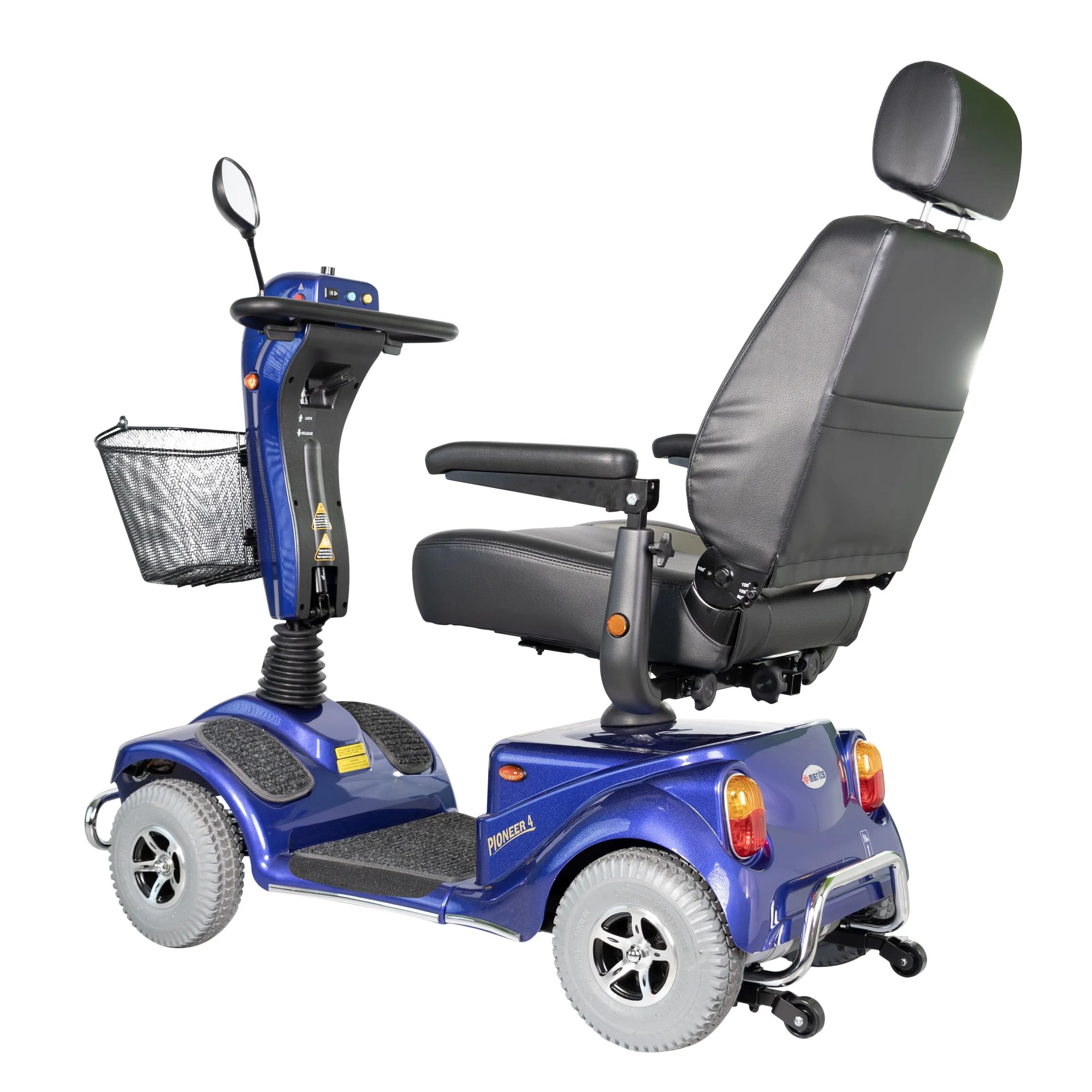 The Merits heavy-duty scooter Pioneer 4 left back three-quarter view.