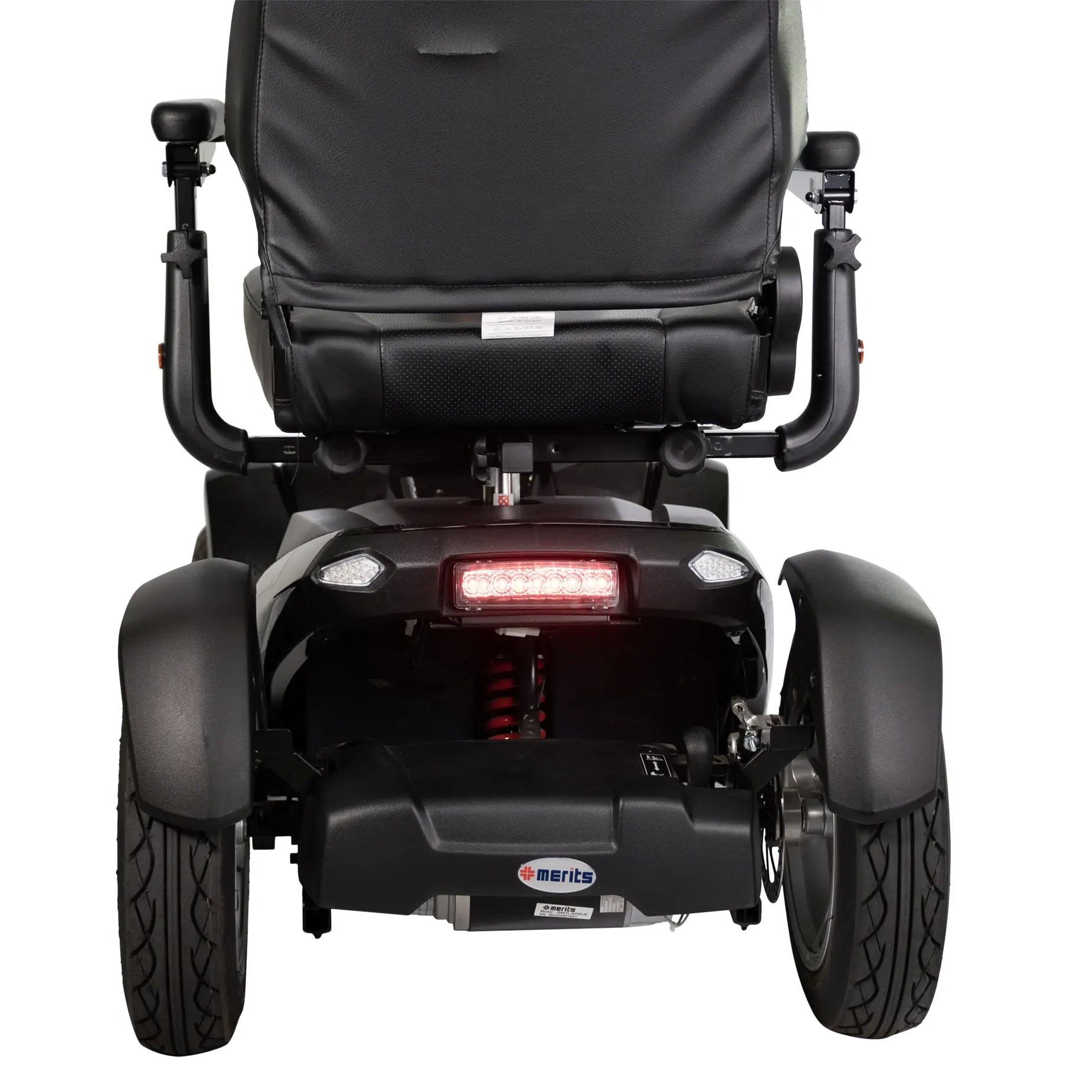 The Merits heavy-duty scooter Silverado Extreme back detail view.