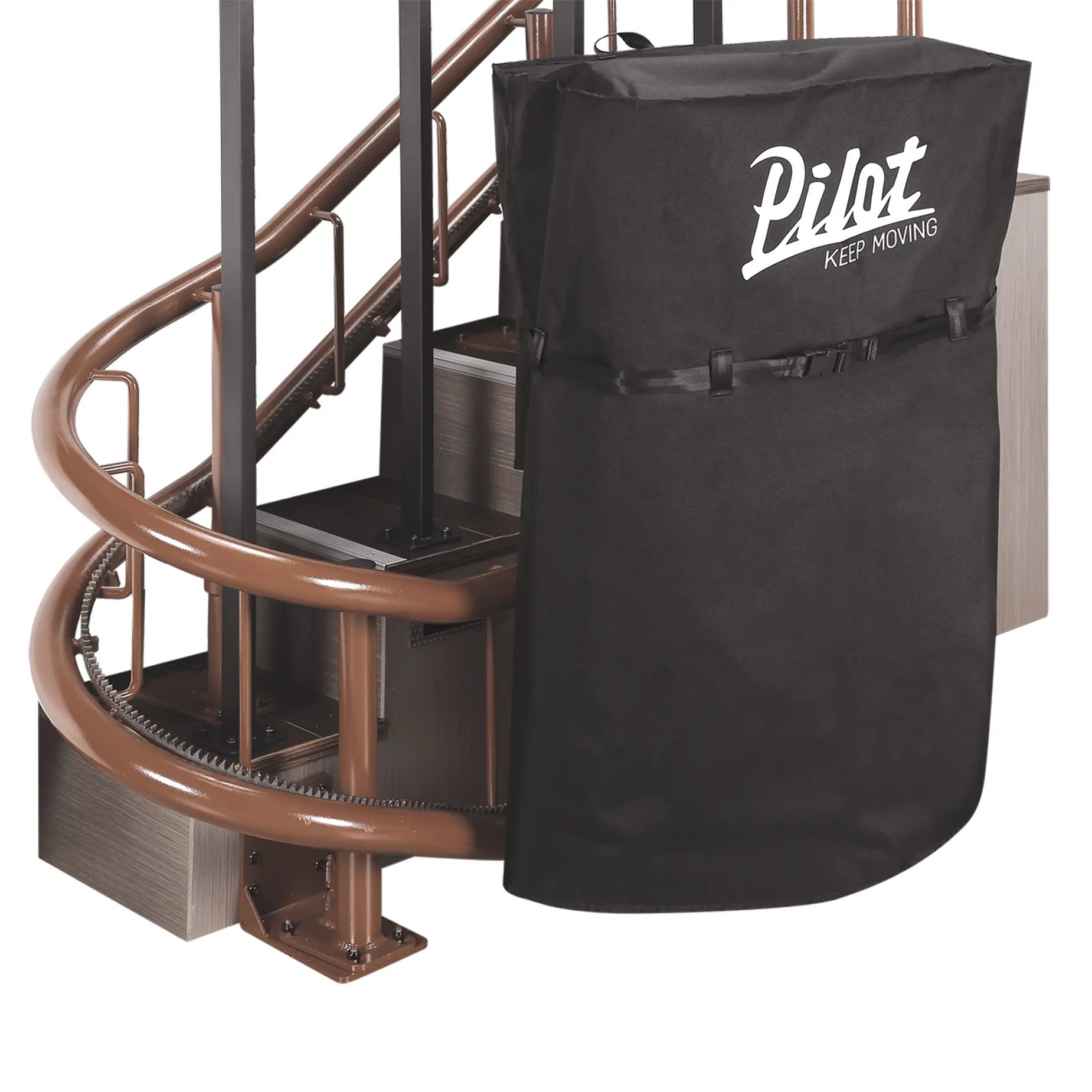 The Merits Health stairlift Pilot Navigator E604 outdoor cover view.